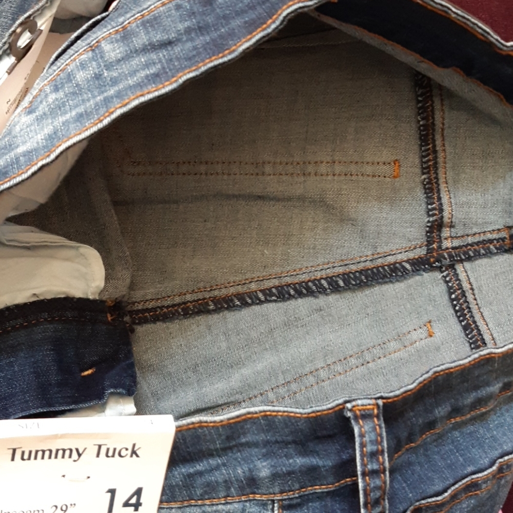 High Rise Blue Distressed Jeans - Picture 4 of 6